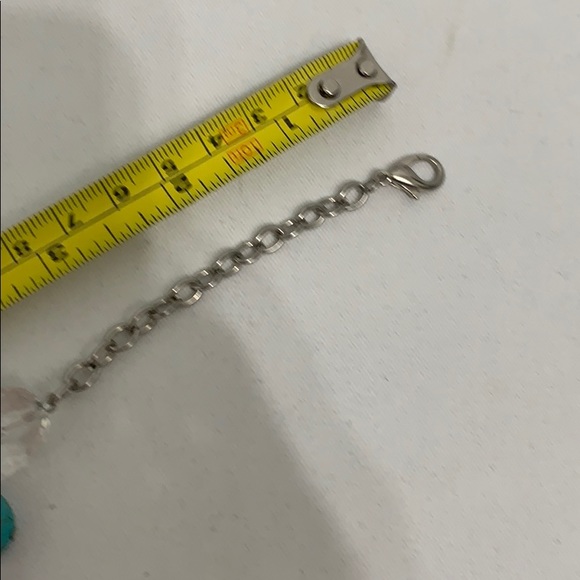 Turquoise and clear acrylic statement necklace - Picture 4 of 7